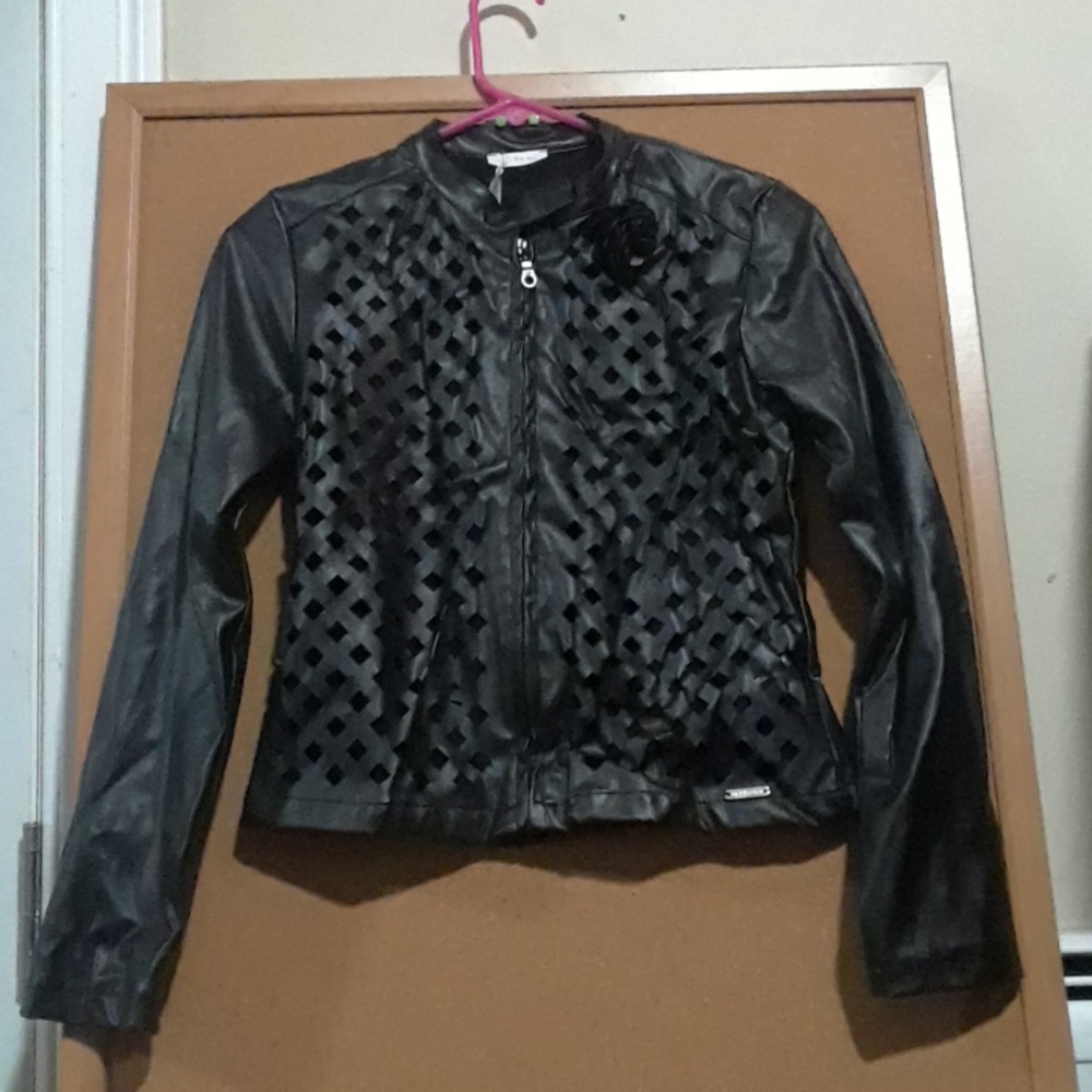 Little girls leather jacket.